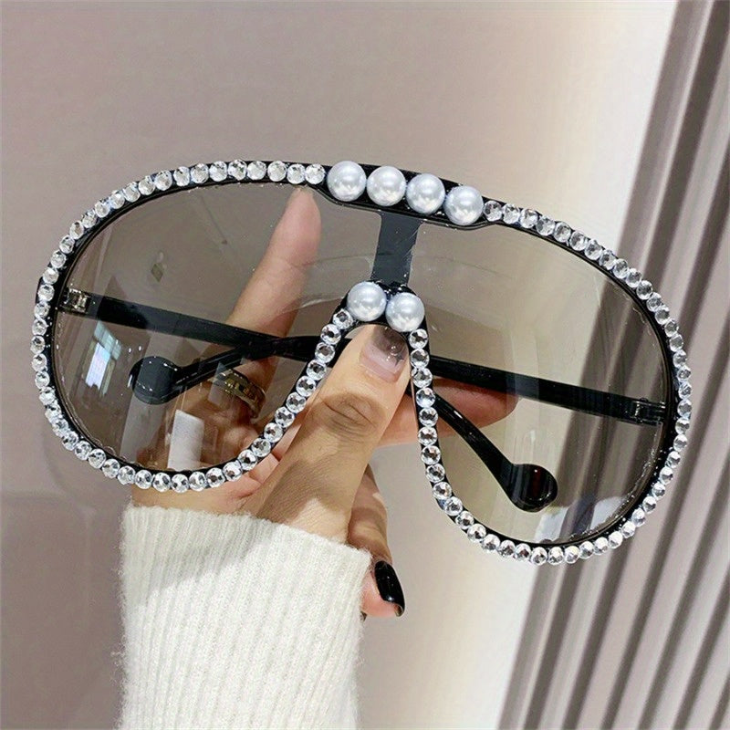 Luxury 1pc Fashion Large-frame Fashion Glasses, Women's Fashion Glasses, Vacation Fashion Commuting