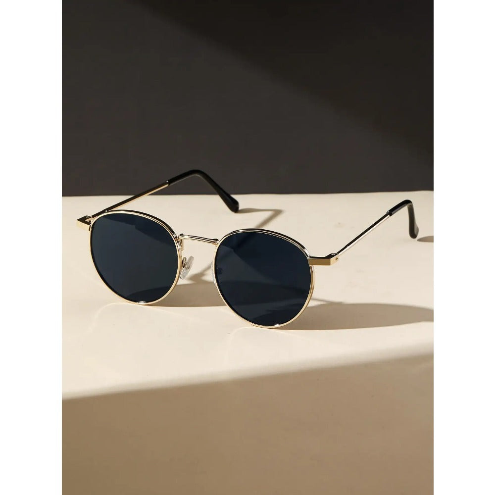 Two-Piece Metal Round Frame Retro Glasses | Unisex, Trendy, Driving, Fashion, Lightweight, Neutral, Zinc Alloy Frame, PC Lenses