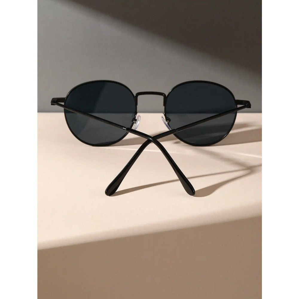Two-Piece Metal Round Frame Retro Glasses | Unisex, Trendy, Driving, Fashion, Lightweight, Neutral, Zinc Alloy Frame, PC Lenses