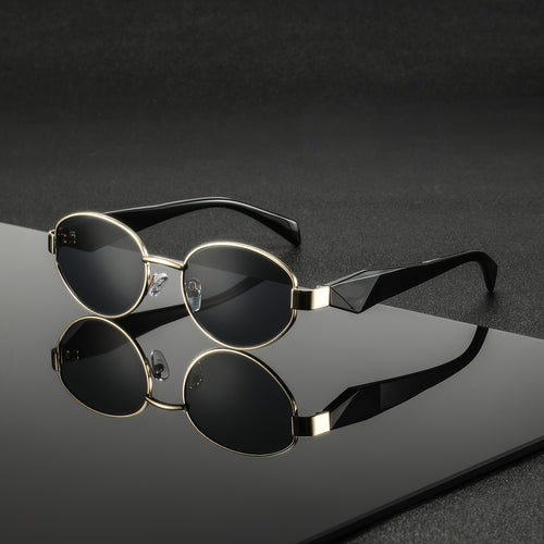 1 Pair of Men'S Metal Oval, Small, Exquisite, High-End, Temperament, Versatile, Literary Style, Lightweight, Trendy, Casual, Personalized, Fashionable Glasses