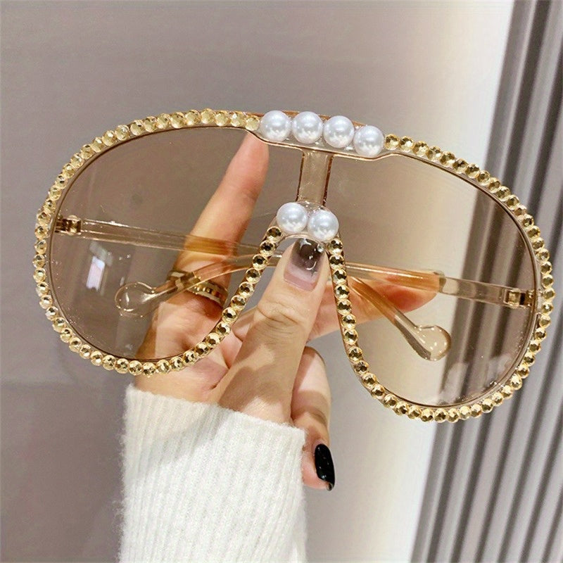 Luxury 1pc Fashion Large-frame Fashion Glasses, Women's Fashion Glasses, Vacation Fashion Commuting