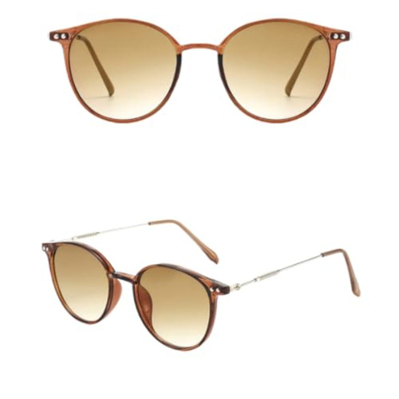 Sunglasses Uv400 Protection Metal Round Punk Rivet for Women Men Outdoor Sports and Driving