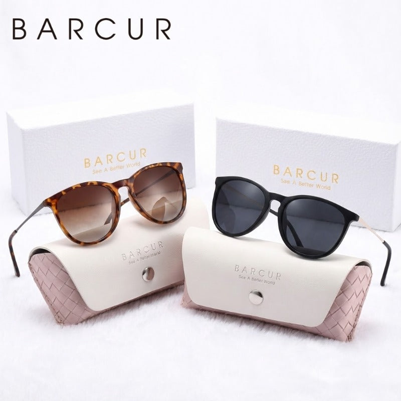 BARCUR Lightweight Leisure Vacation Style Polarized Fashion Glasses with TAC Lenses and Resistant Oval Frames, Perfect for Reducing Glare During Campus Activities and Thanksgiving Gifts