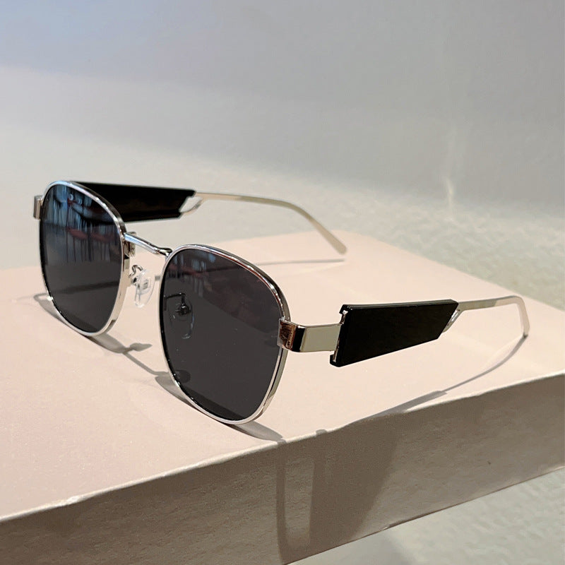 Cross-border New European and American Style Metal Oval Frame Fashion Light Luxury Retro High-end