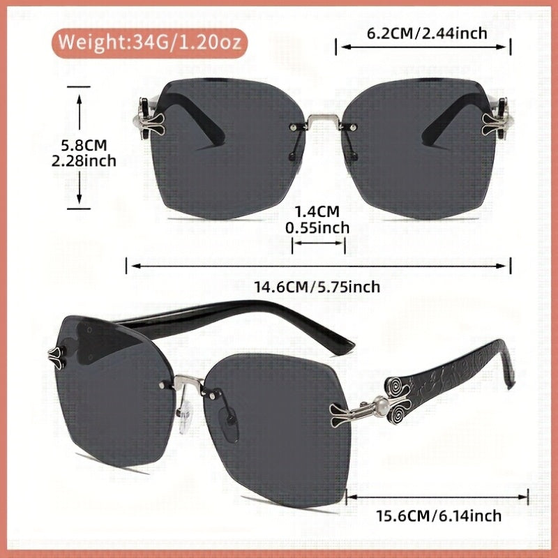 Ladies' Extra Large Square Frame | Turtle Shell Pattern Reflective Anti-glare Durable Urban Style Holiday Gift with Case and Lens Cloth