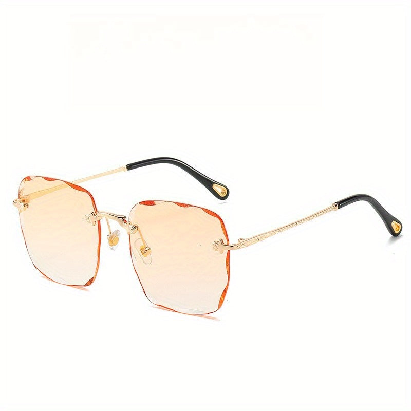 Stylish Frameless Square Glasses with a Gradient Color Change, Perfect for Both Men And Women