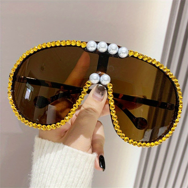 Luxury 1pc Fashion Large-frame Fashion Glasses, Women's Fashion Glasses, Vacation Fashion Commuting