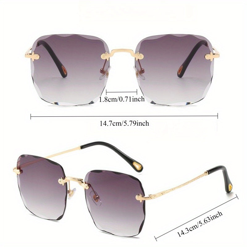 Stylish Frameless Square Glasses with a Gradient Color Change, Perfect for Both Men And Women