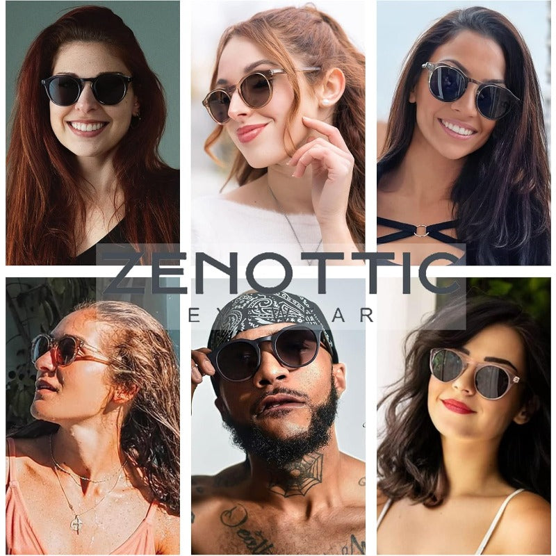 Vintage Round Polarized Fashion Glasses for Men & Women with Protection, TAC - Glasses, Wide Frame (5.43in) for outdoor, driving, Fishing, Boating - UVA\u002FUVB Blocking, Polarized for Glare & Eye