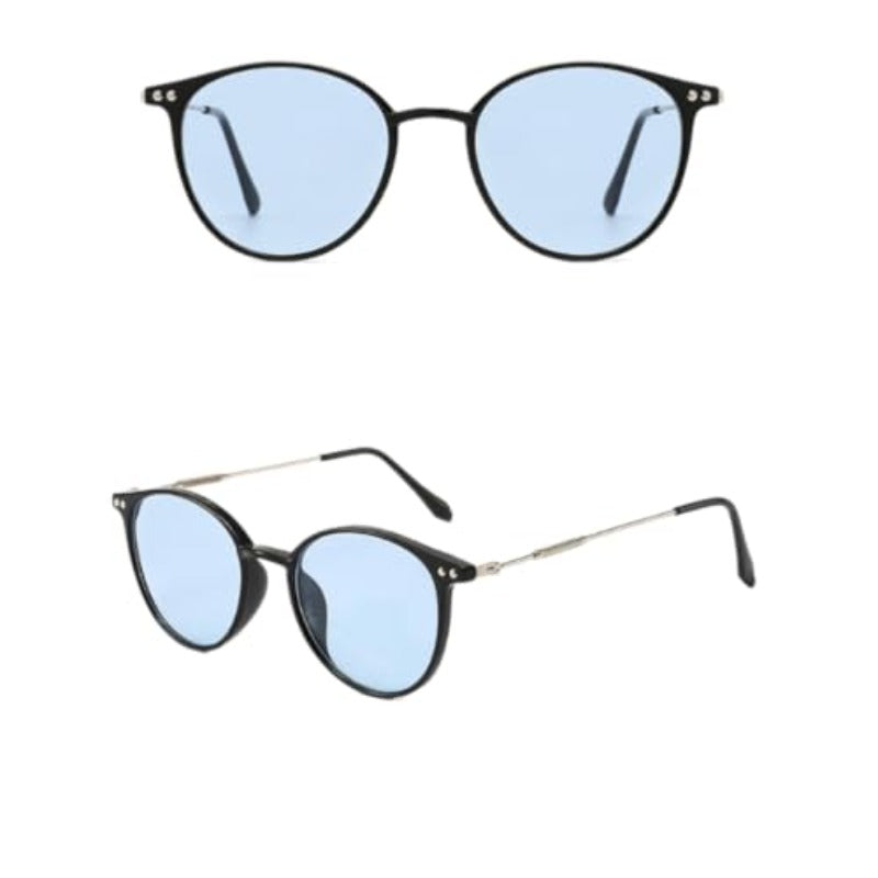 Sunglasses Uv400 Protection Metal Round Punk Rivet for Women Men Outdoor Sports and Driving