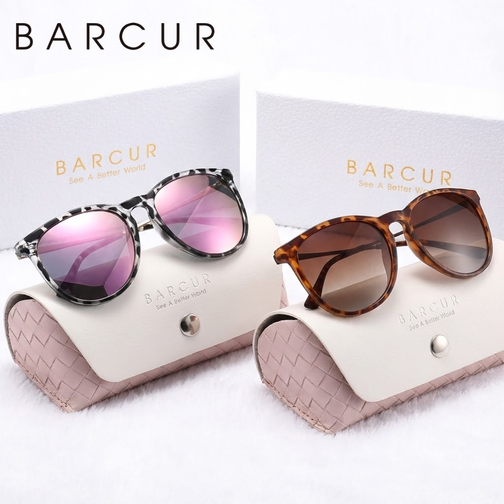 BARCUR Lightweight Leisure Vacation Style Polarized Fashion Glasses with TAC Lenses and Resistant Oval Frames, Perfect for Reducing Glare During Campus Activities and Thanksgiving Gifts