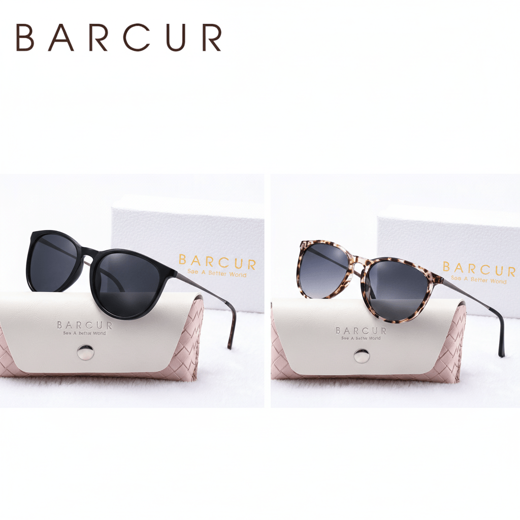 BARCUR Lightweight Leisure Vacation Style Polarized Fashion Glasses with TAC Lenses and Resistant Oval Frames, Perfect for Reducing Glare During Campus Activities and Thanksgiving Gifts
