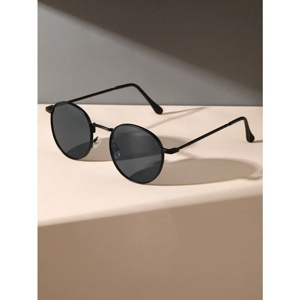 Two-Piece Metal Round Frame Retro Glasses | Unisex, Trendy, Driving, Fashion, Lightweight, Neutral, Zinc Alloy Frame, PC Lenses