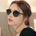 CARFIA Double Bridge Small Acetate Sunglasses for Women Polarized, Retro Metal Brow Ladies Sunnies Fashion Round Eyewears