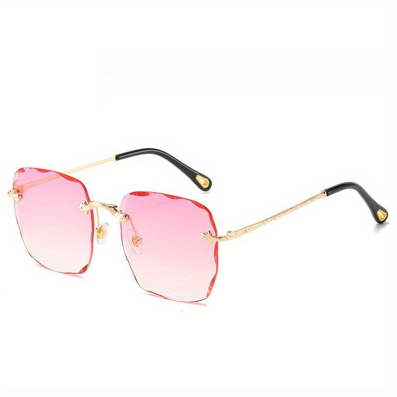 Stylish Frameless Square Glasses with a Gradient Color Change, Perfect for Both Men And Women