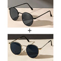 Two-Piece Metal Round Frame Retro Glasses | Unisex, Trendy, Driving, Fashion, Lightweight, Neutral, Zinc Alloy Frame, PC Lenses