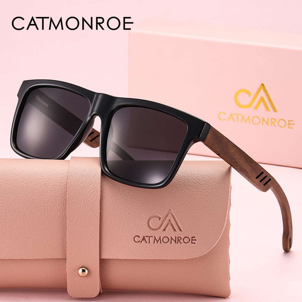 CATMONROE Lightweight And Comfortable Retro Fashion Glasses with Fashionable Decoration And Square Frame to Reduce Glare And Prevent Rays. Perfect Brand Packaging for Thanksgiving And Christmas Gifts