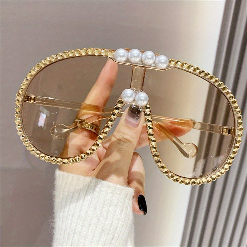 Luxury 1pc Fashion Large-frame Fashion Glasses, Women's Fashion Glasses, Vacation Fashion Commuting
