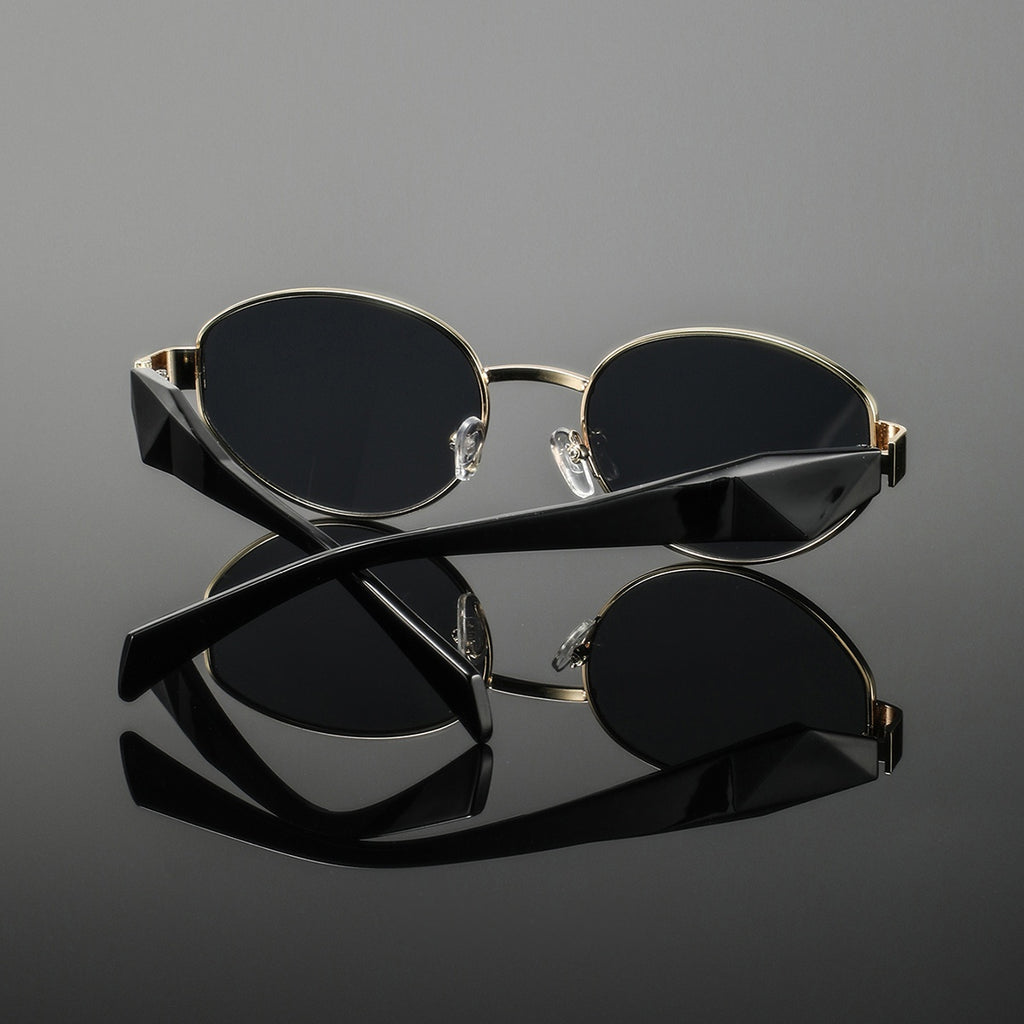 1 Pair of Men'S Metal Oval, Small, Exquisite, High-End, Temperament, Versatile, Literary Style, Lightweight, Trendy, Casual, Personalized, Fashionable Glasses