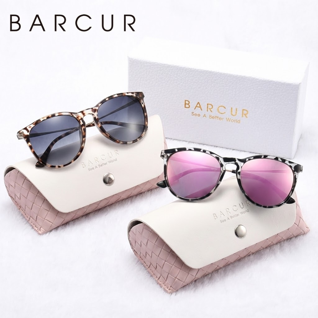 BARCUR Lightweight Leisure Vacation Style Polarized Fashion Glasses with TAC Lenses and Resistant Oval Frames, Perfect for Reducing Glare During Campus Activities and Thanksgiving Gifts