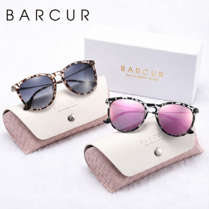 BARCUR Lightweight Leisure Vacation Style Polarized Fashion Glasses with TAC Lenses and Resistant Oval Frames, Perfect for Reducing Glare During Campus Activities and Thanksgiving Gifts