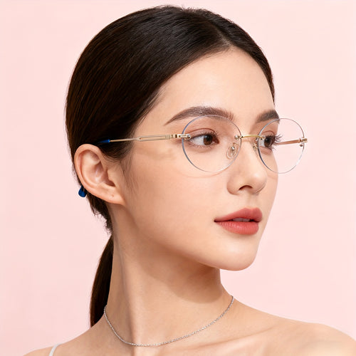 2D Flat - Trendy Oval-Shaped Glasses with Lenses, Suitable for Everyday Use, Unisex Design