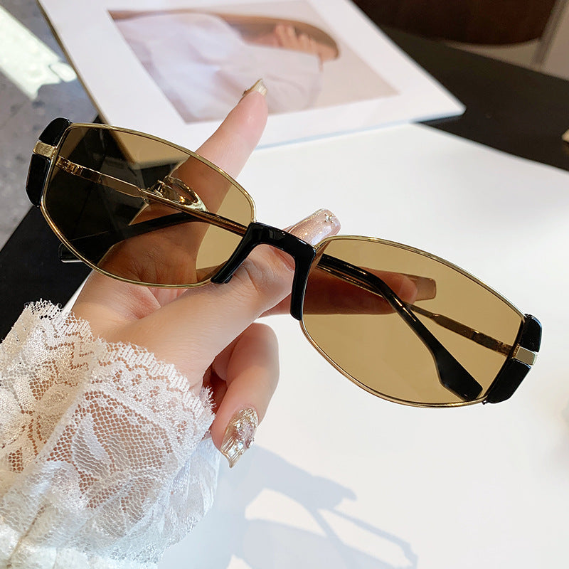 Women's Polarized Retro -Eye Fashion Glasses - Narrow Frame Round\u002Foval face Glasses, Brown\u002FBlack Tortoiseshell-like for Square & Round Faces, Small Eyewear for Sensitive Eyes (No Included)