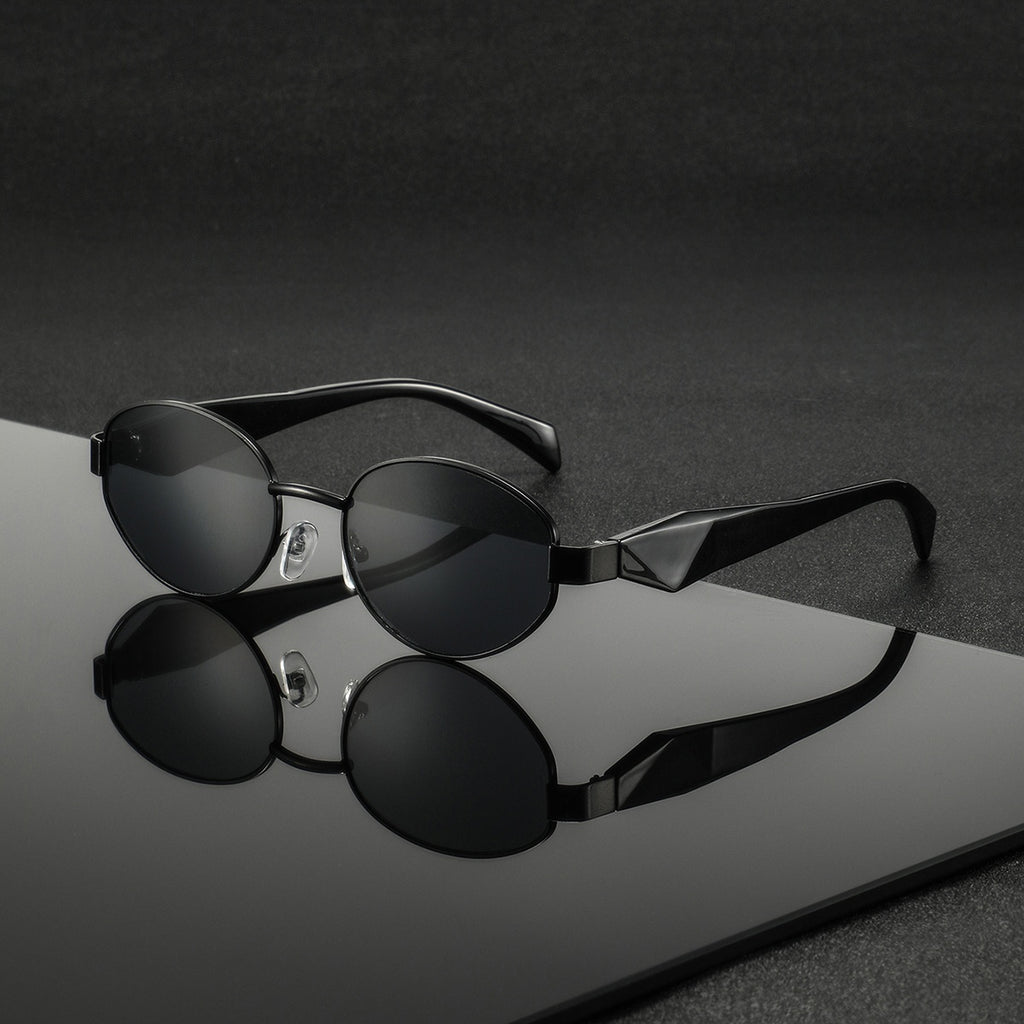 1 Pair of Men'S Metal Oval, Small, Exquisite, High-End, Temperament, Versatile, Literary Style, Lightweight, Trendy, Casual, Personalized, Fashionable Glasses