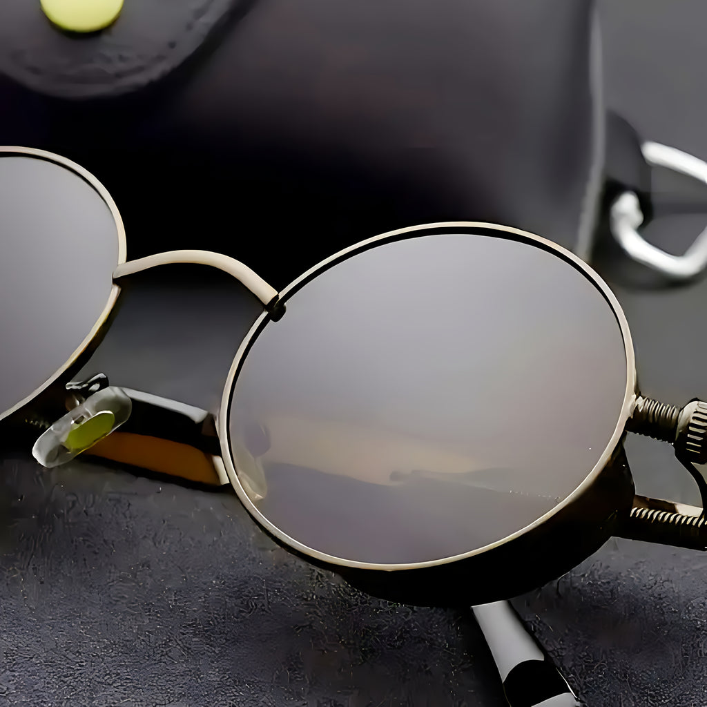 Stylish  Round Metal Frame Fashion Glasses with Spring Leg Design - Unisex Fashion Accessory for Men & Women, Perfect Gift for Casual Attire