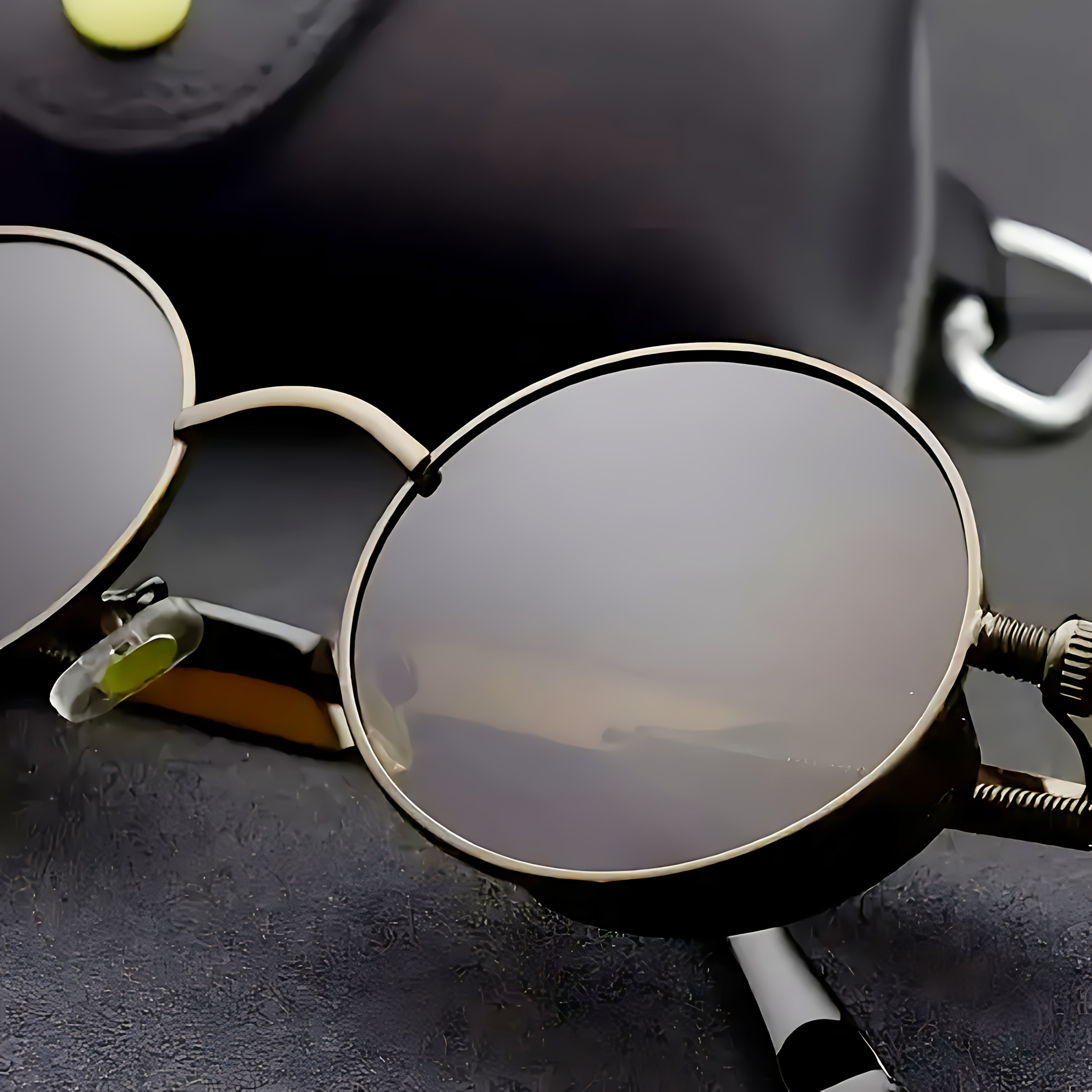 Stylish  Round Metal Frame Fashion Glasses with Spring Leg Design - Unisex Fashion Accessory for Men & Women, Perfect Gift for Casual Attire