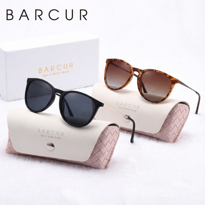 BARCUR Lightweight Leisure Vacation Style Polarized Fashion Glasses with TAC Lenses and Resistant Oval Frames, Perfect for Reducing Glare During Campus Activities and Thanksgiving Gifts