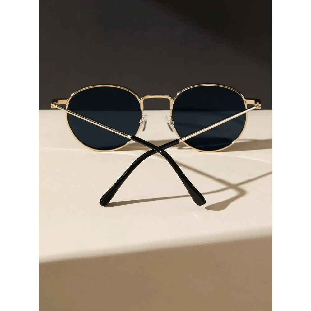 Two-Piece Metal Round Frame Retro Glasses | Unisex, Trendy, Driving, Fashion, Lightweight, Neutral, Zinc Alloy Frame, PC Lenses