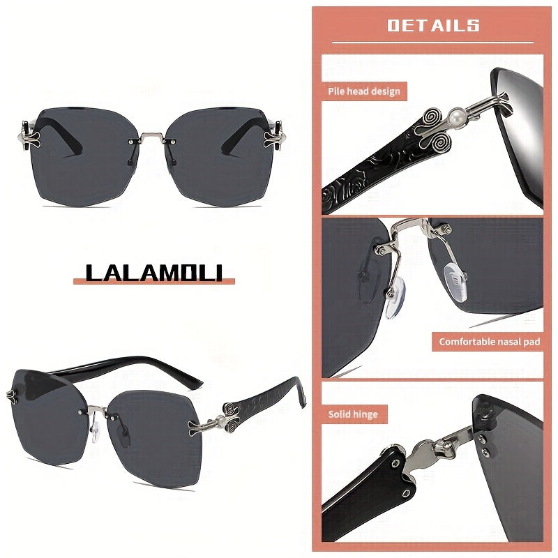 Ladies' Extra Large Square Frame | Turtle Shell Pattern Reflective Anti-glare Durable Urban Style Holiday Gift with Case and Lens Cloth