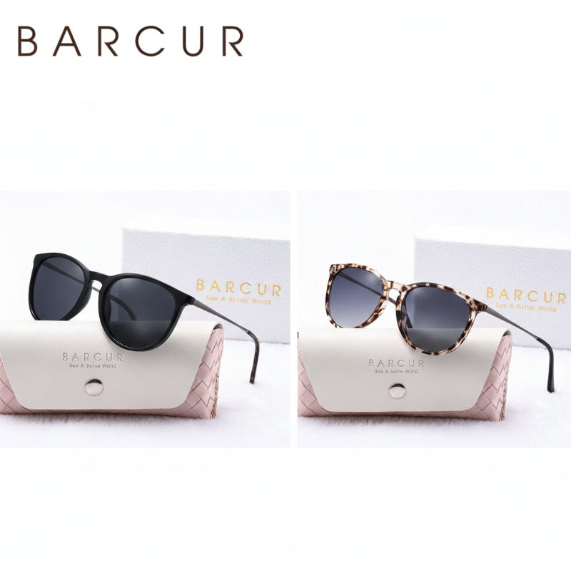 BARCUR Lightweight Leisure Vacation Style Polarized Fashion Glasses with TAC Lenses and Resistant Oval Frames, Perfect for Reducing Glare During Campus Activities and Thanksgiving Gifts