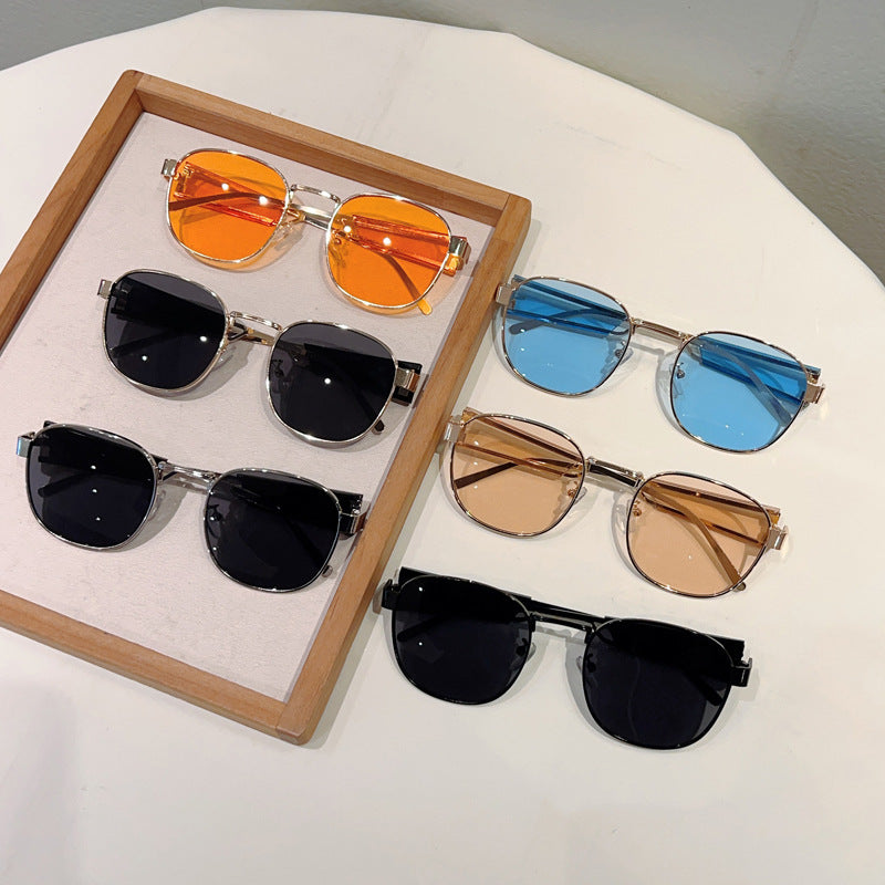 Cross-border New European and American Style Metal Oval Frame Fashion Light Luxury Retro High-end