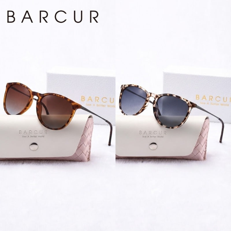BARCUR Lightweight Leisure Vacation Style Polarized Fashion Glasses with TAC Lenses and Resistant Oval Frames, Perfect for Reducing Glare During Campus Activities and Thanksgiving Gifts