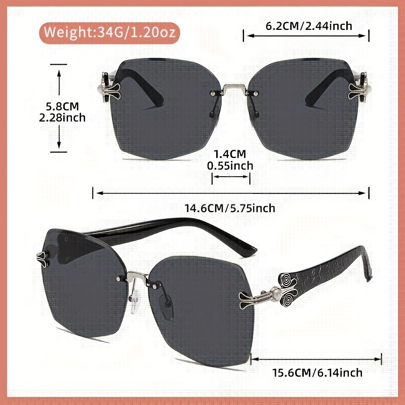 Ladies' Extra Large Square Frame | Turtle Shell Pattern Reflective Anti-glare Durable Urban Style Holiday Gift with Case and Lens Cloth