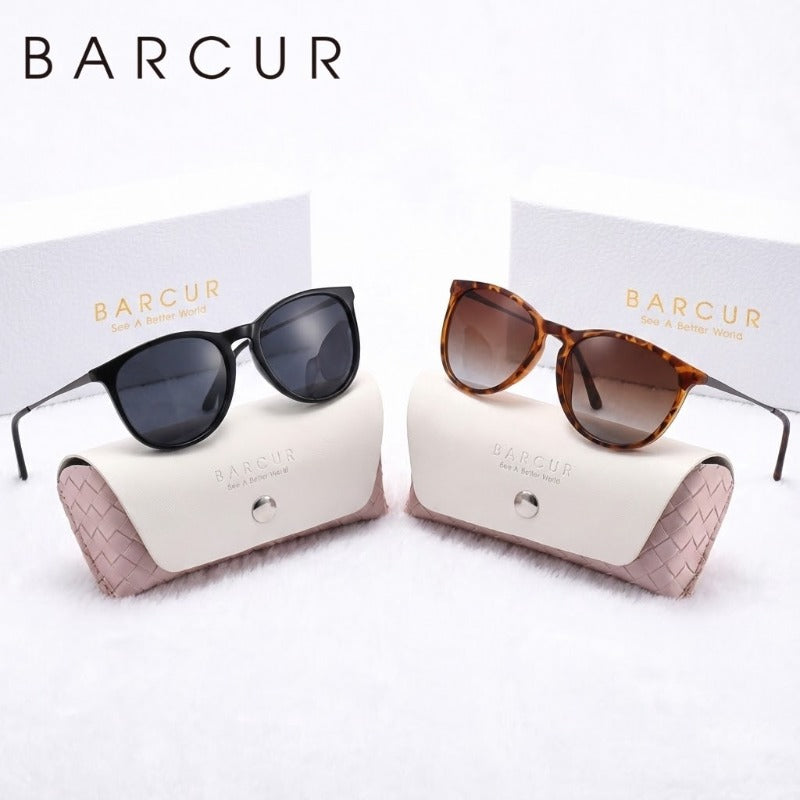 BARCUR Lightweight Leisure Vacation Style Polarized Fashion Glasses with TAC Lenses and Resistant Oval Frames, Perfect for Reducing Glare During Campus Activities and Thanksgiving Gifts
