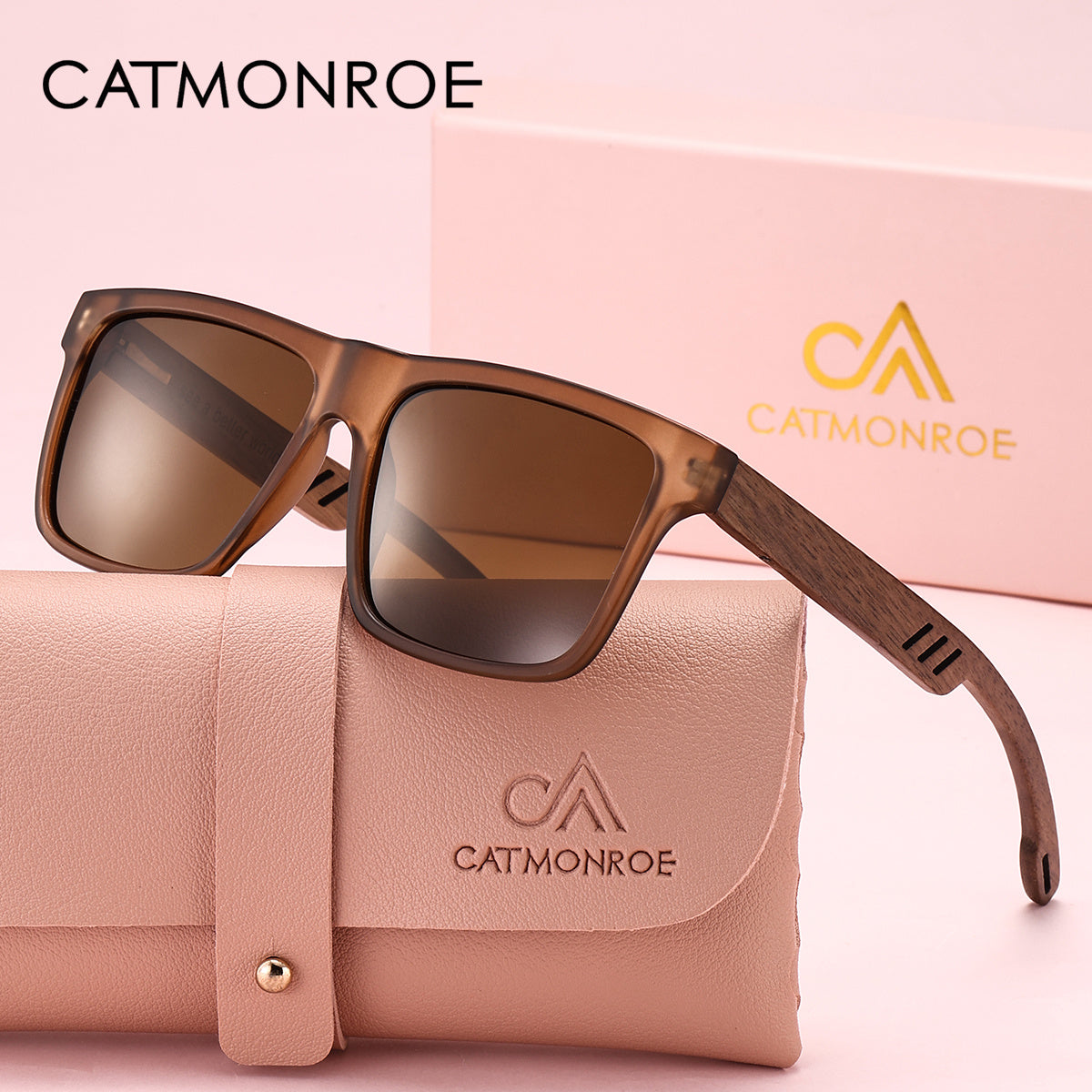 CATMONROE Lightweight And Comfortable Retro Fashion Glasses with Fashionable Decoration And Square Frame to Reduce Glare And Prevent Rays. Perfect Brand Packaging for Thanksgiving And Christmas Gifts
